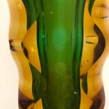 green and orange Murano vase