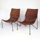 Pair of "Mombasa" rattan and steel armchairs by Pier One