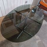 70's smoked glass table