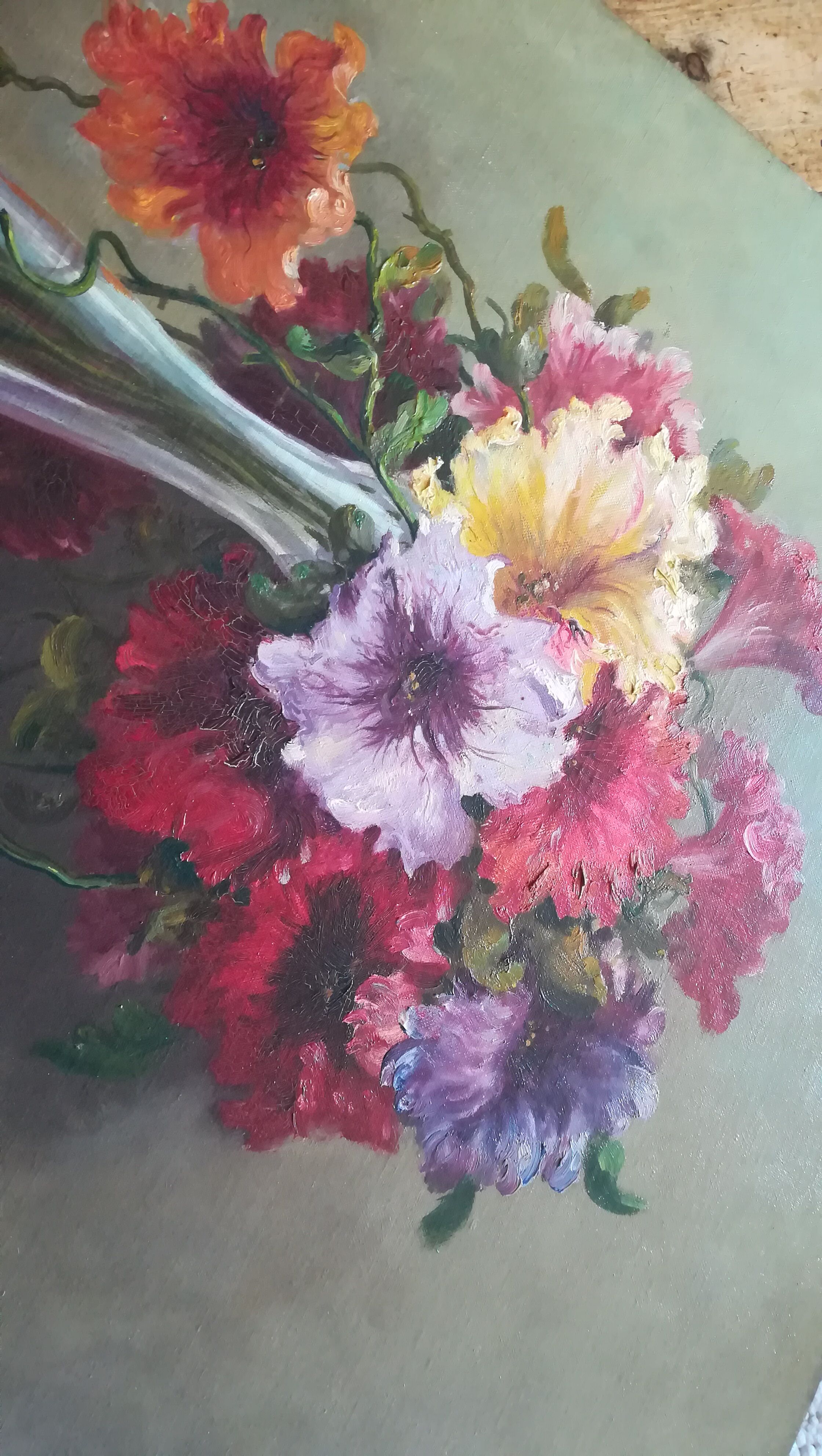 Pair of paintings of flowers