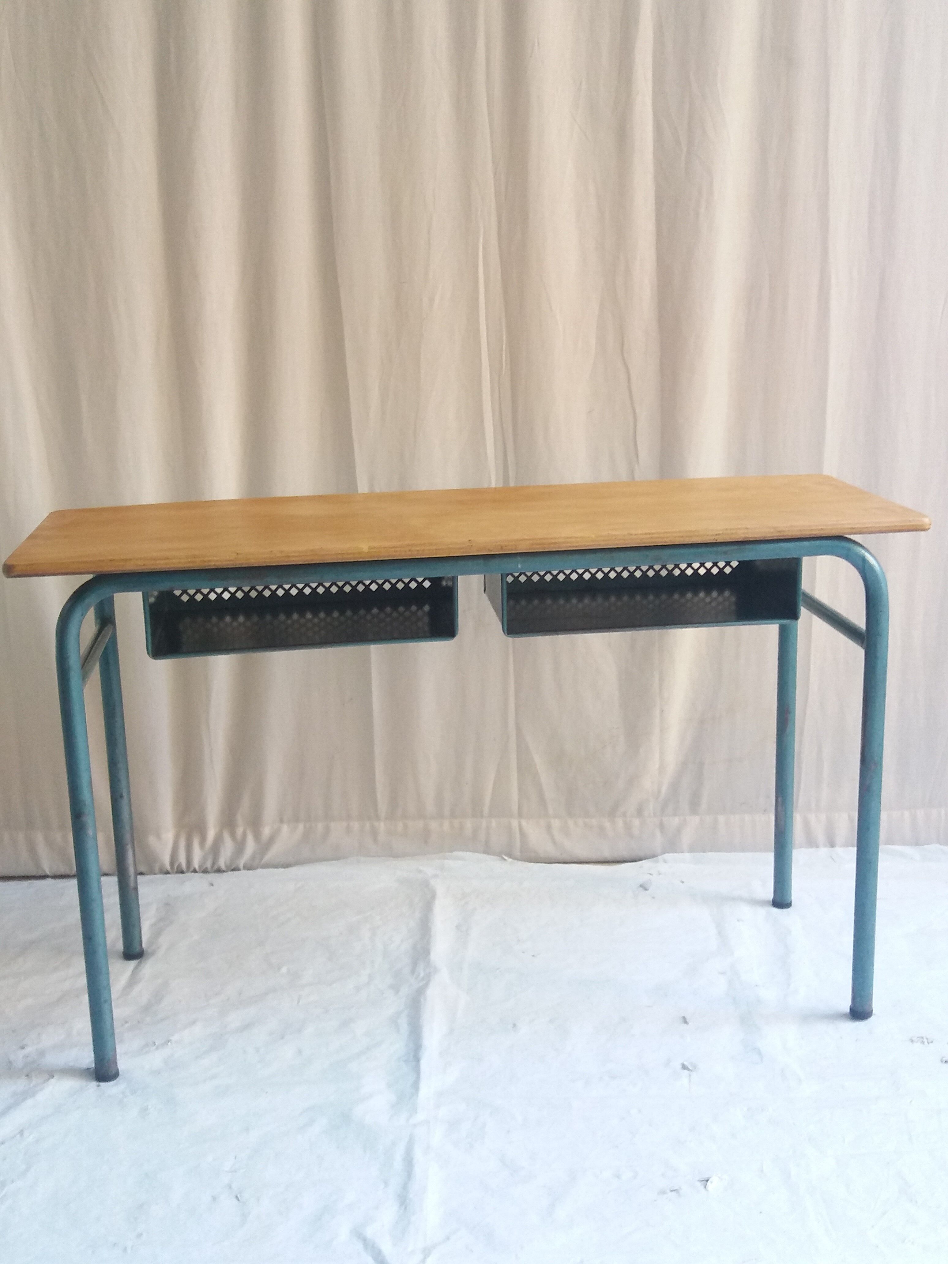 Vintage desk with 2 metal lockers and chair