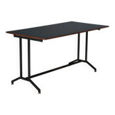Vintage writing desk in enamelled and laminated metal, design, 1960s