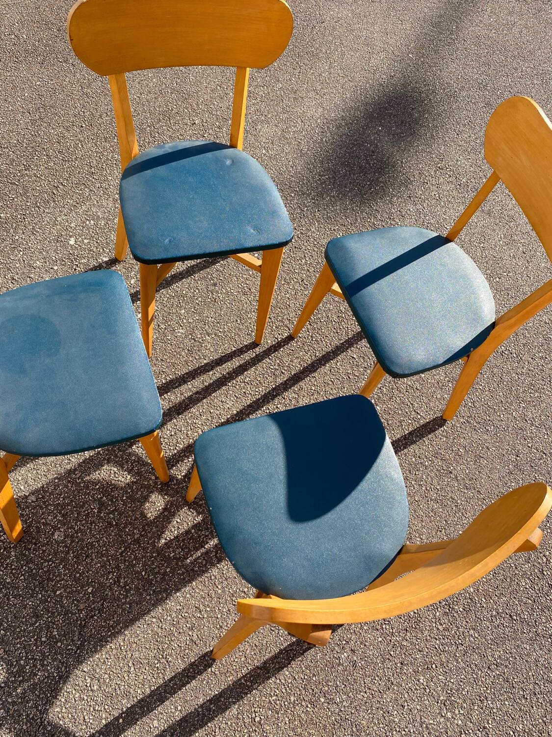 Set de 4 chaises de bistrot vertes