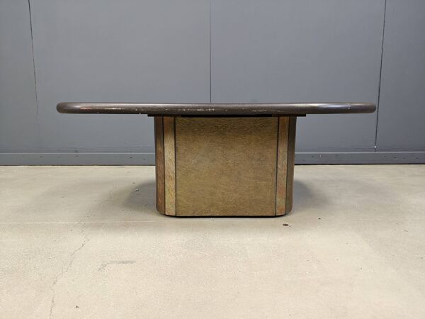 Table basse brutaliste en pierre d'ardoise, années 1980