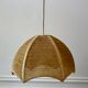 Tulip flower suspension in rope / wicker 70s