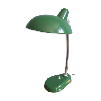 Large vintage desk lamp (50cm) in green lacquered metal, 70s