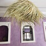 Bohemian straw pendant light 40cm - Ball, Wicker lampshade