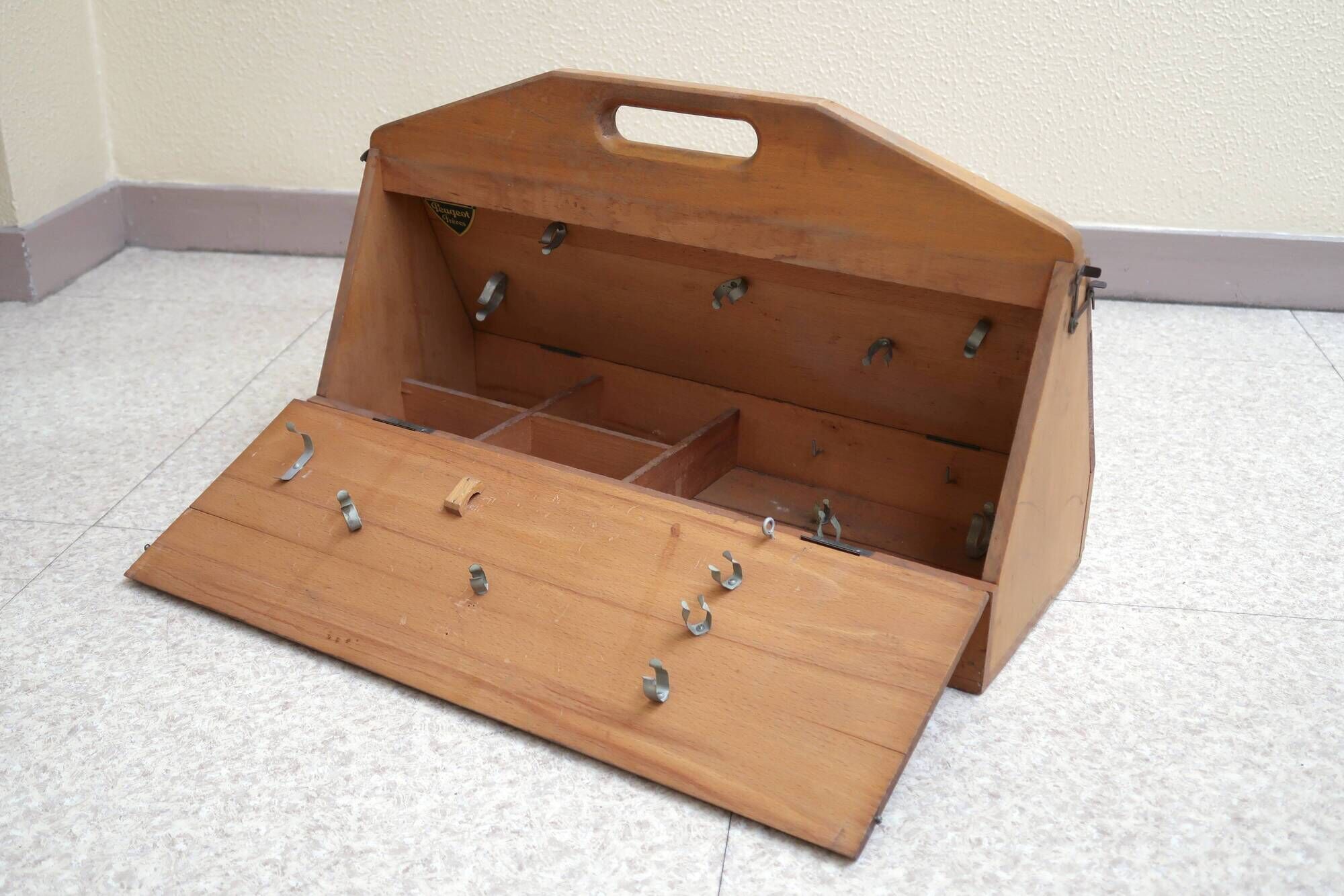 Peugeot Frères wooden toolbox, 50s