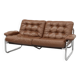 Tufted leather borkum two-seater sofa by johan bertil for ikea 1970s