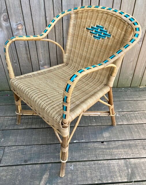 Old rattan armchair