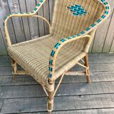 Old rattan armchair