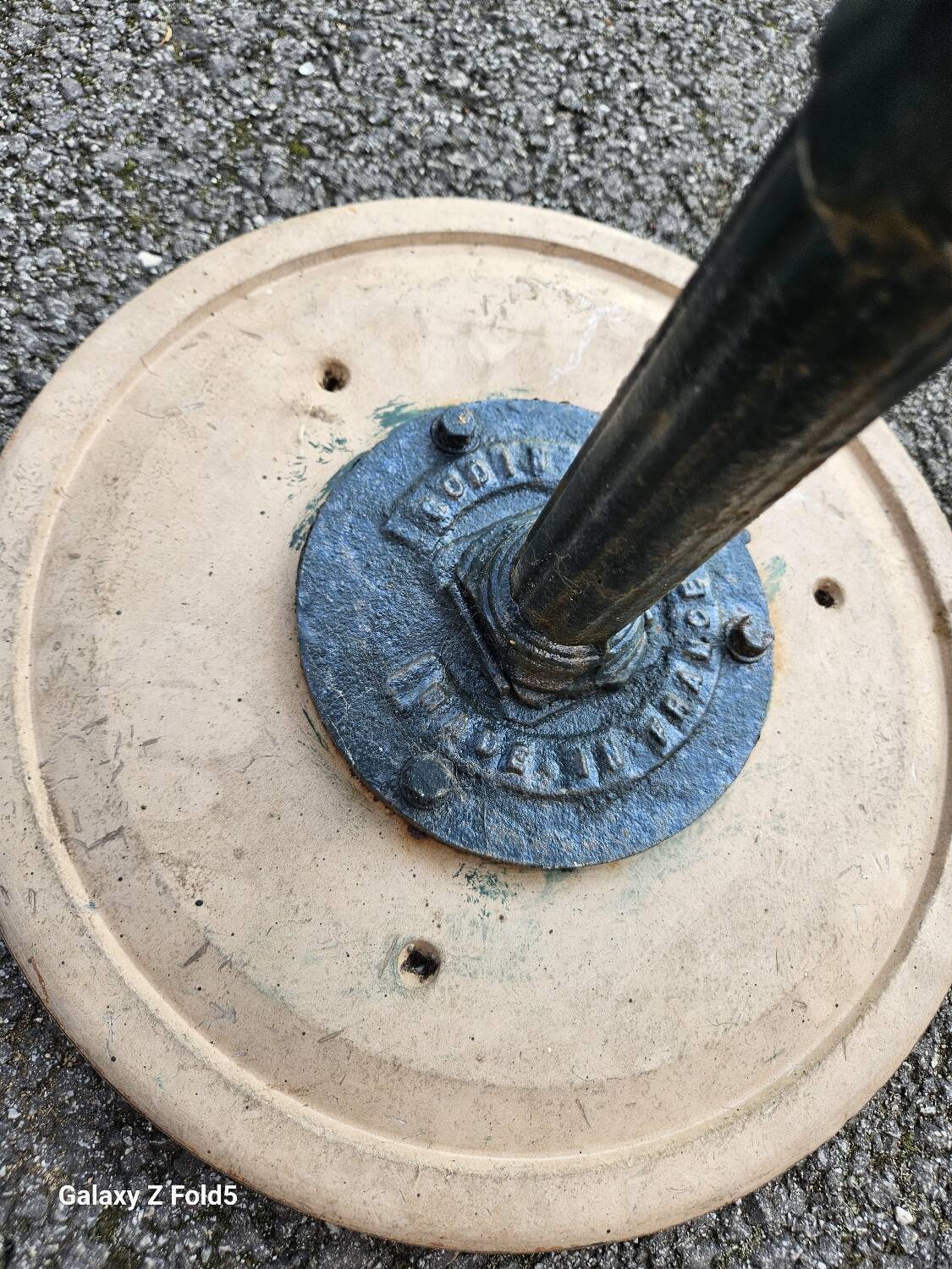 Cast iron foot stools or pedestal tables