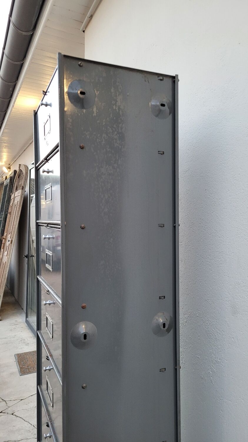 Metal locker cabinet Ronéo 1950 industrial