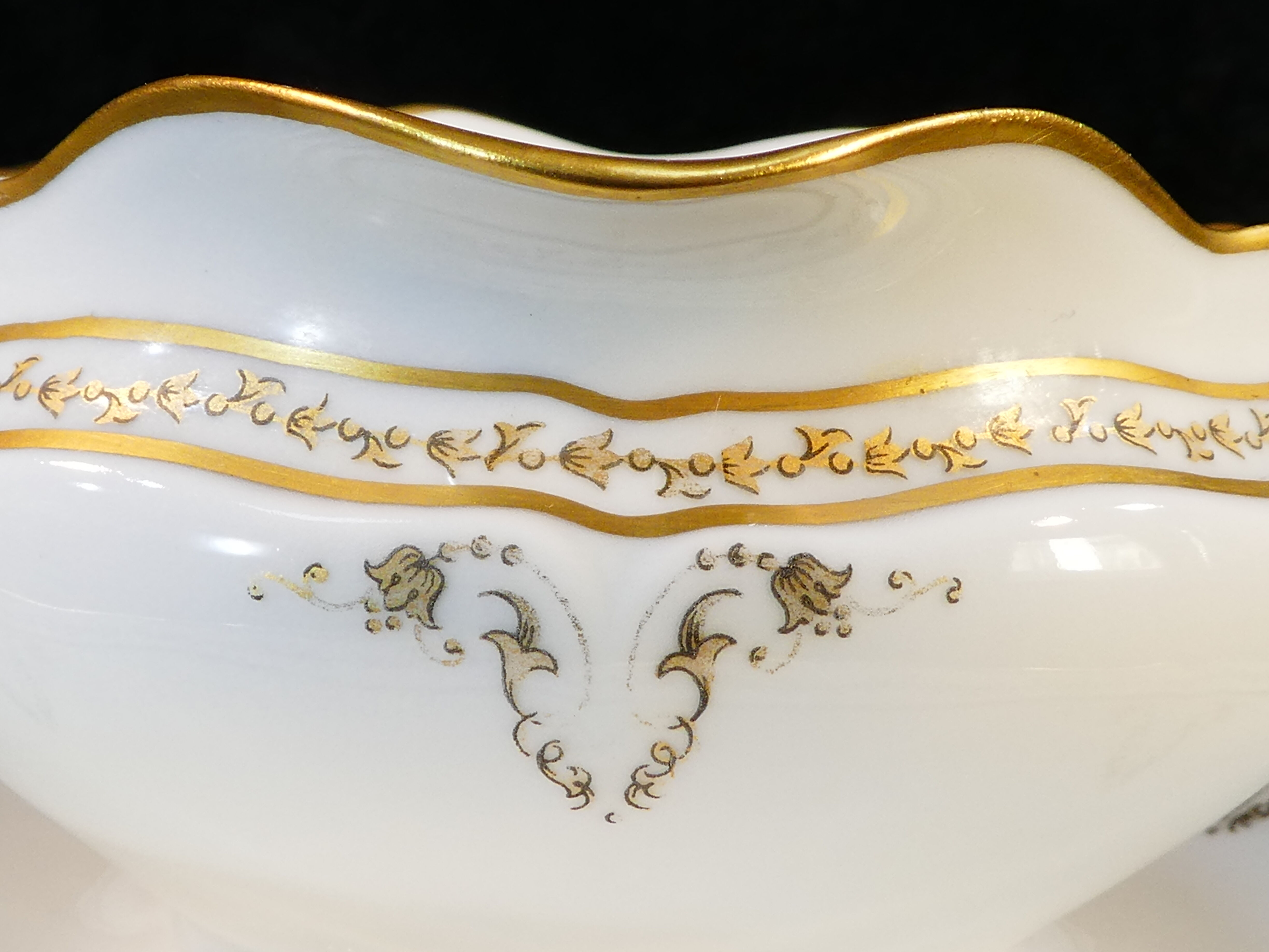 Porcelain sausage of Limoges giraud gilded hand painted