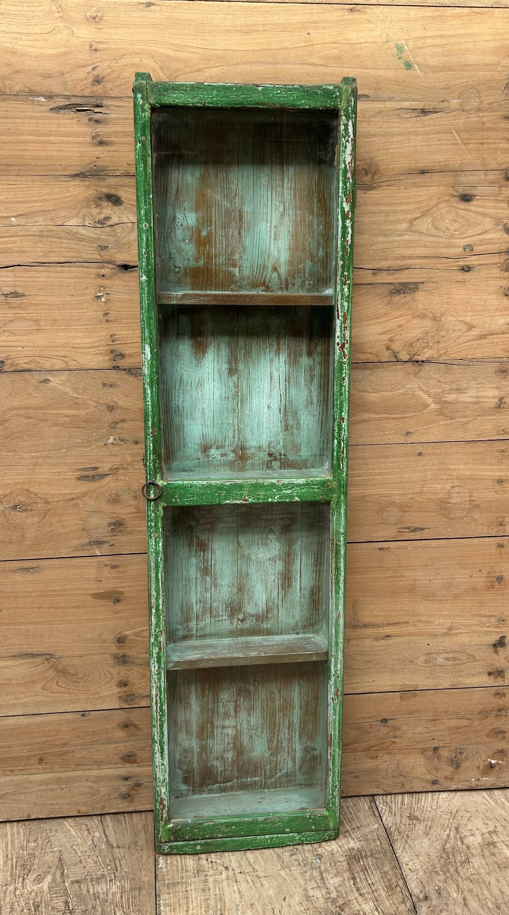 Wall display cabinet in Burmese teak with original patina.