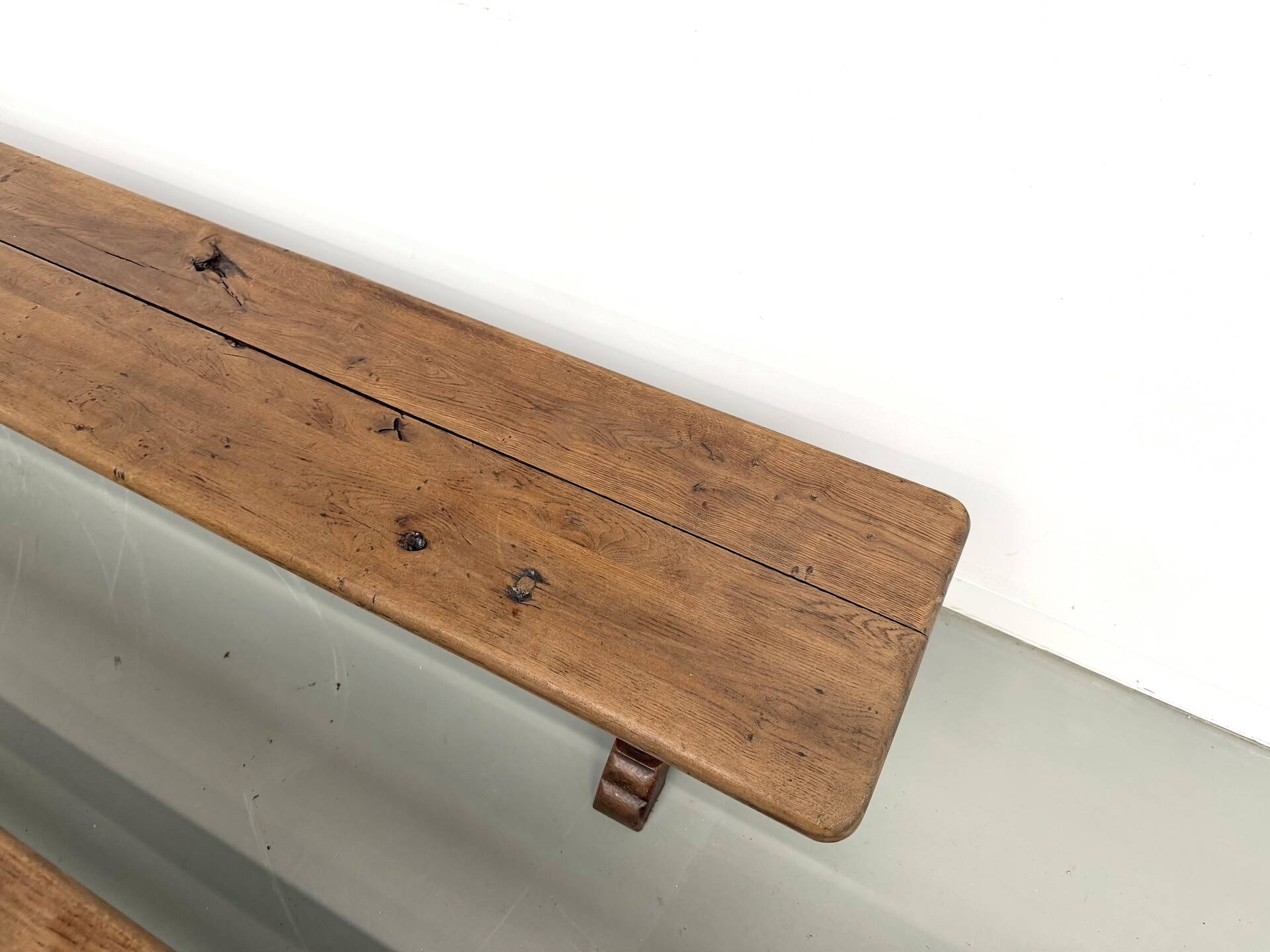 Pair of Solid Oak Farm Benches