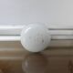 Wall coat rack with 4 hooks in white lacquered metal 1970