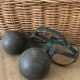 Petanque balls in their strap bag