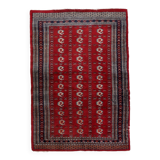 Tapis vintage ouzbek Boukhara fait main en laine – 126 x 195 cm – 1960s
