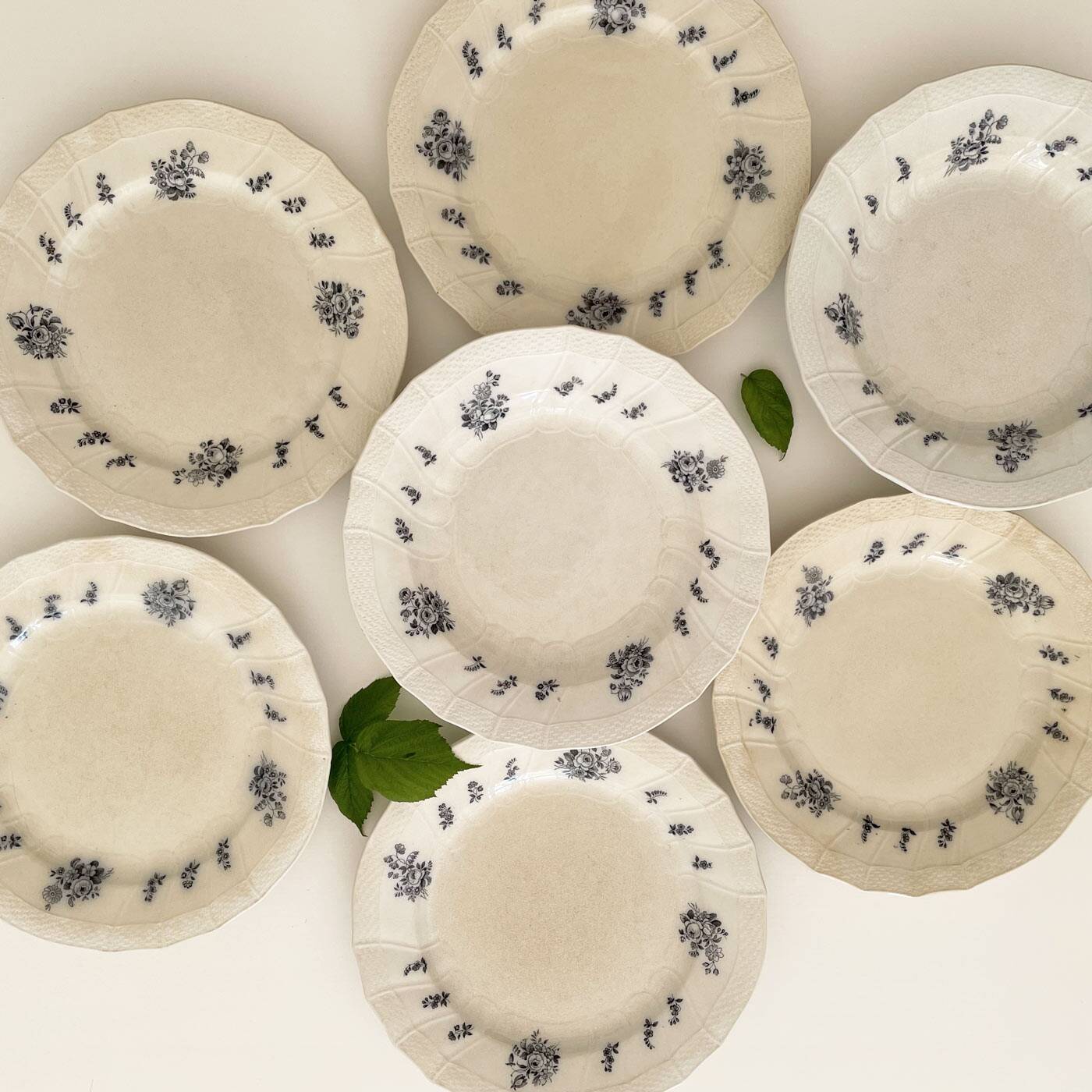 6 antique flat plates from the 19th century - Villeroy and Boch Mettlach