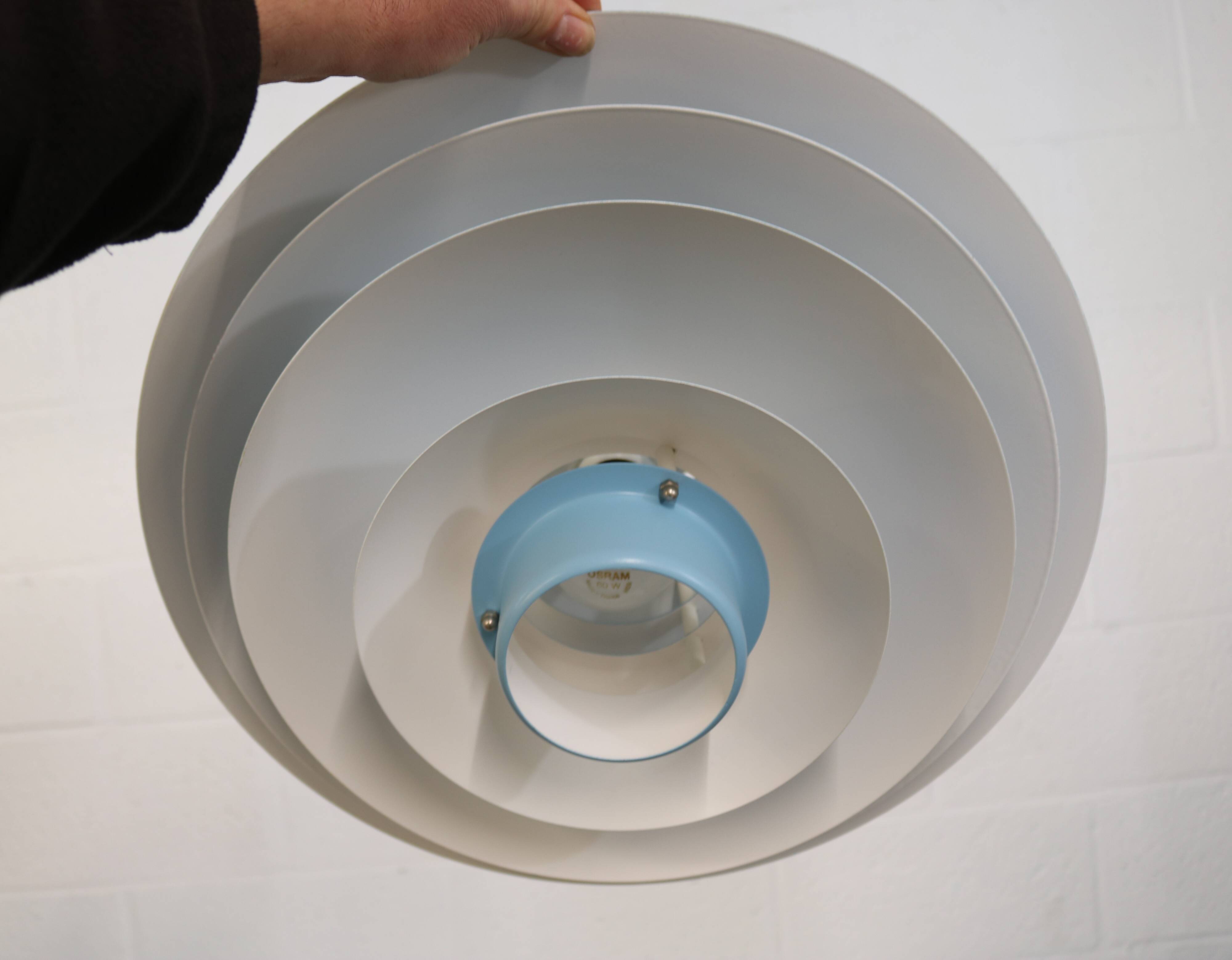 Unique blue colored Nordic Pendant Lamp by Form Light model 52610, Denmark