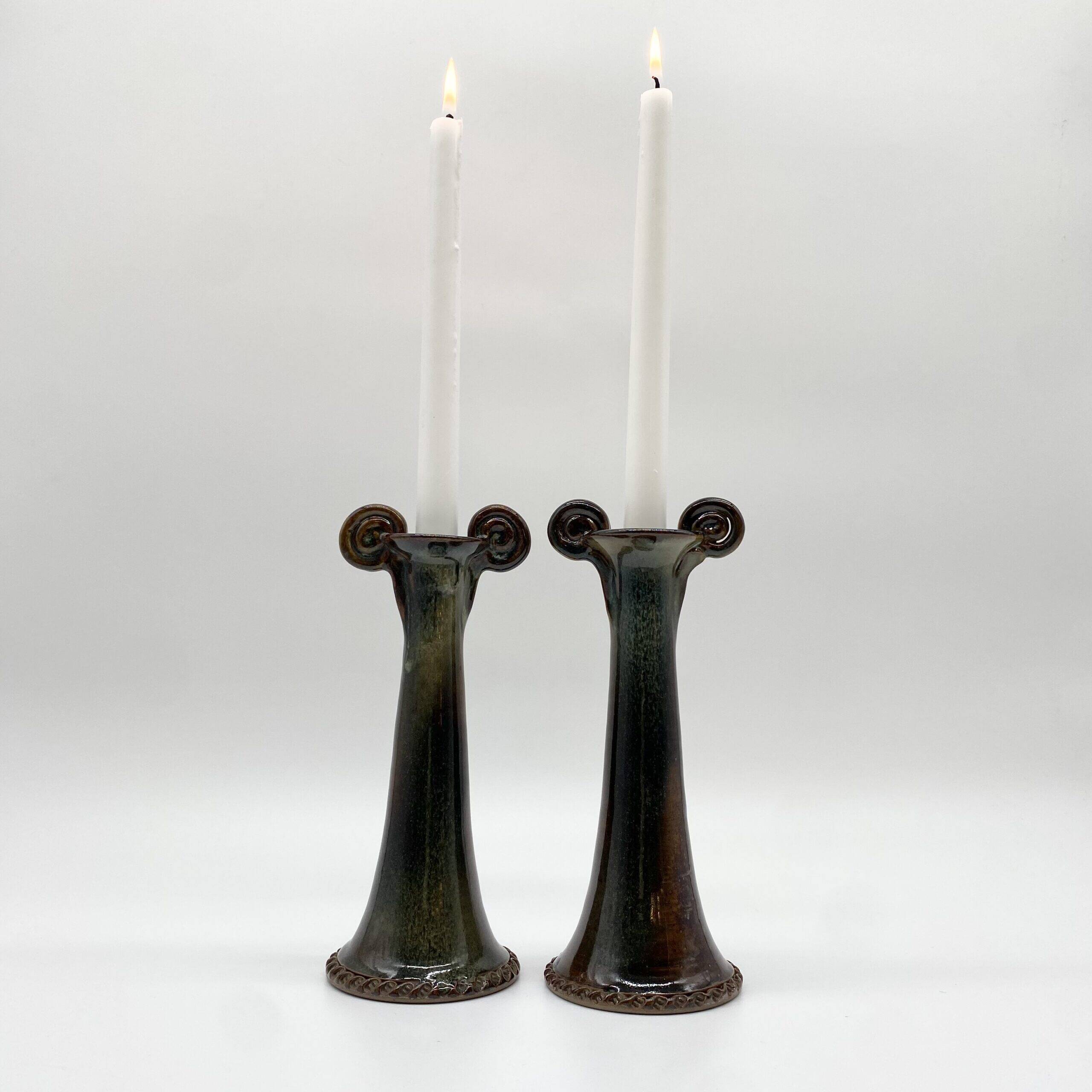 Pair of ceramic candlesticks – "Mouthiers-sur-Boëme", 1960s