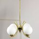 Mid-Century Italian Brass and Opaline Chandelier