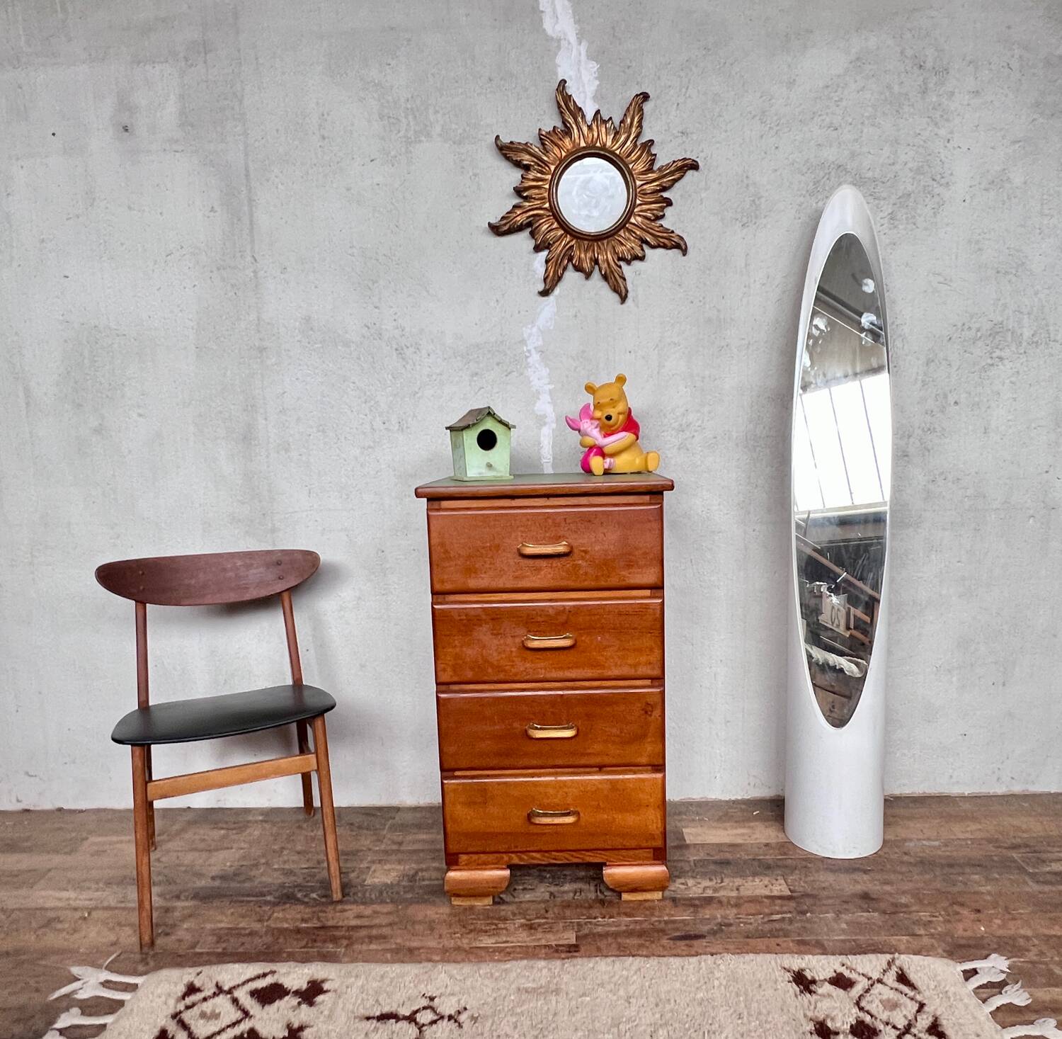 Vintage art deco weekly chest of drawers