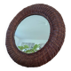Woven rattan mirror