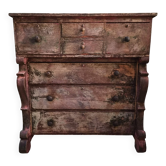 Commode de magasin peinte ancienne française, peuplier et pin, vers 1850–1900