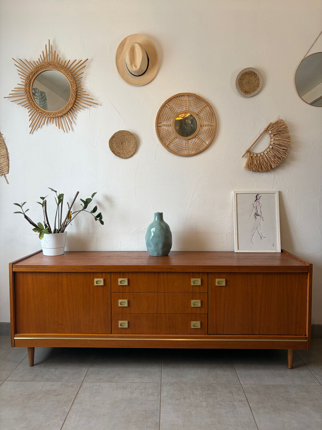Vintage teak enfilade from the 1960s.