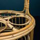 Vintage round service trolley in bamboo and rattan, 1960s