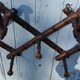 Wooden bistro coat rack with hat holder