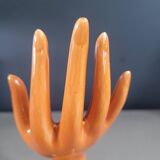 Terracotta-colored porcelain hand-sewn soliflore