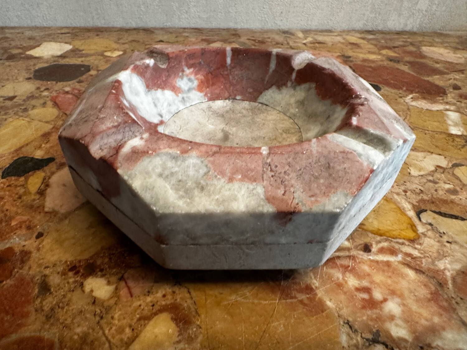 Ashtray / Art Deco double marble catchall