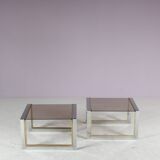 1970s Pair of side tables by Belgo Chrom, Belgium