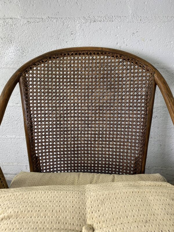 Fauteuil Colonial en bois et cannage