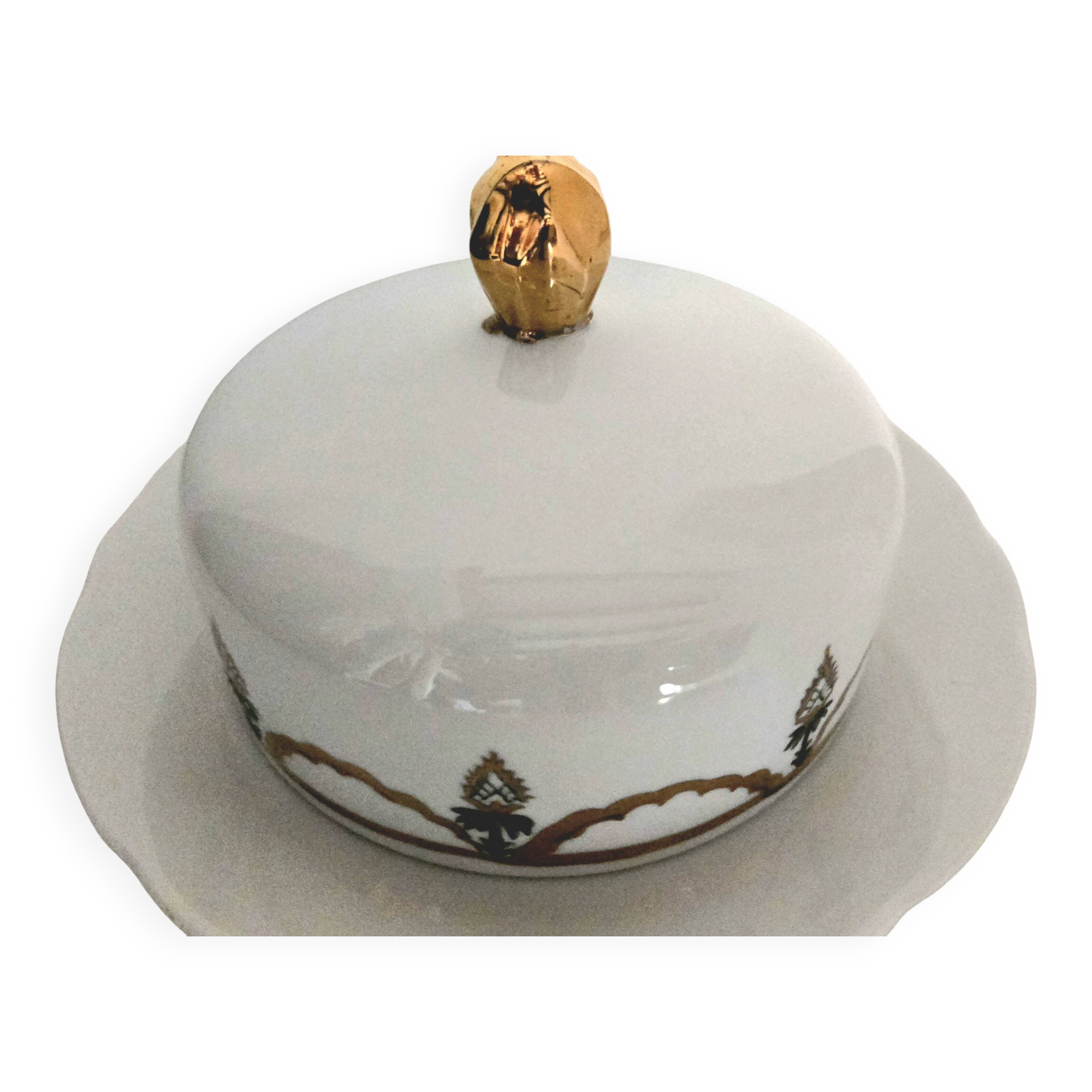 Vintage porcelain butter dish