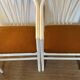 Pair of vintage wood and loop wool armchairs