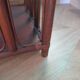 Retro side table - vinyl furniture - rattan and bamboo - 1980s