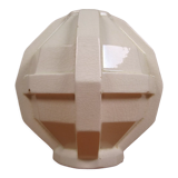 Modernist art deco ball vase in ecru white cracked glazed earthenware, signed saint clement n° 778