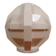 Modernist art deco ball vase in ecru white cracked glazed earthenware, signed saint clement n° 778
