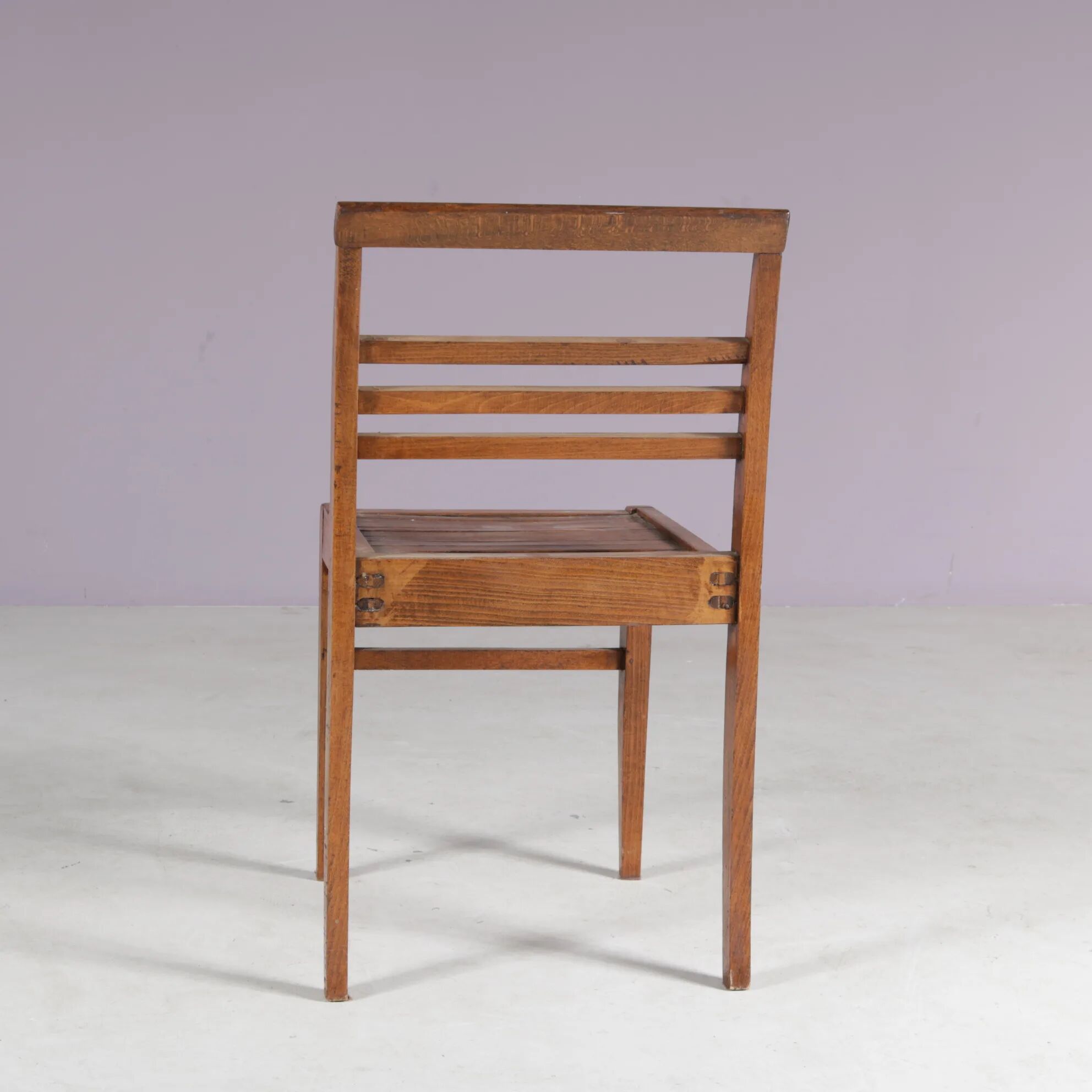 1950s side chair in beech wood by René Gabriel, France