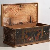 Ancien petit coffre à motifs floraux (c.1920) #73