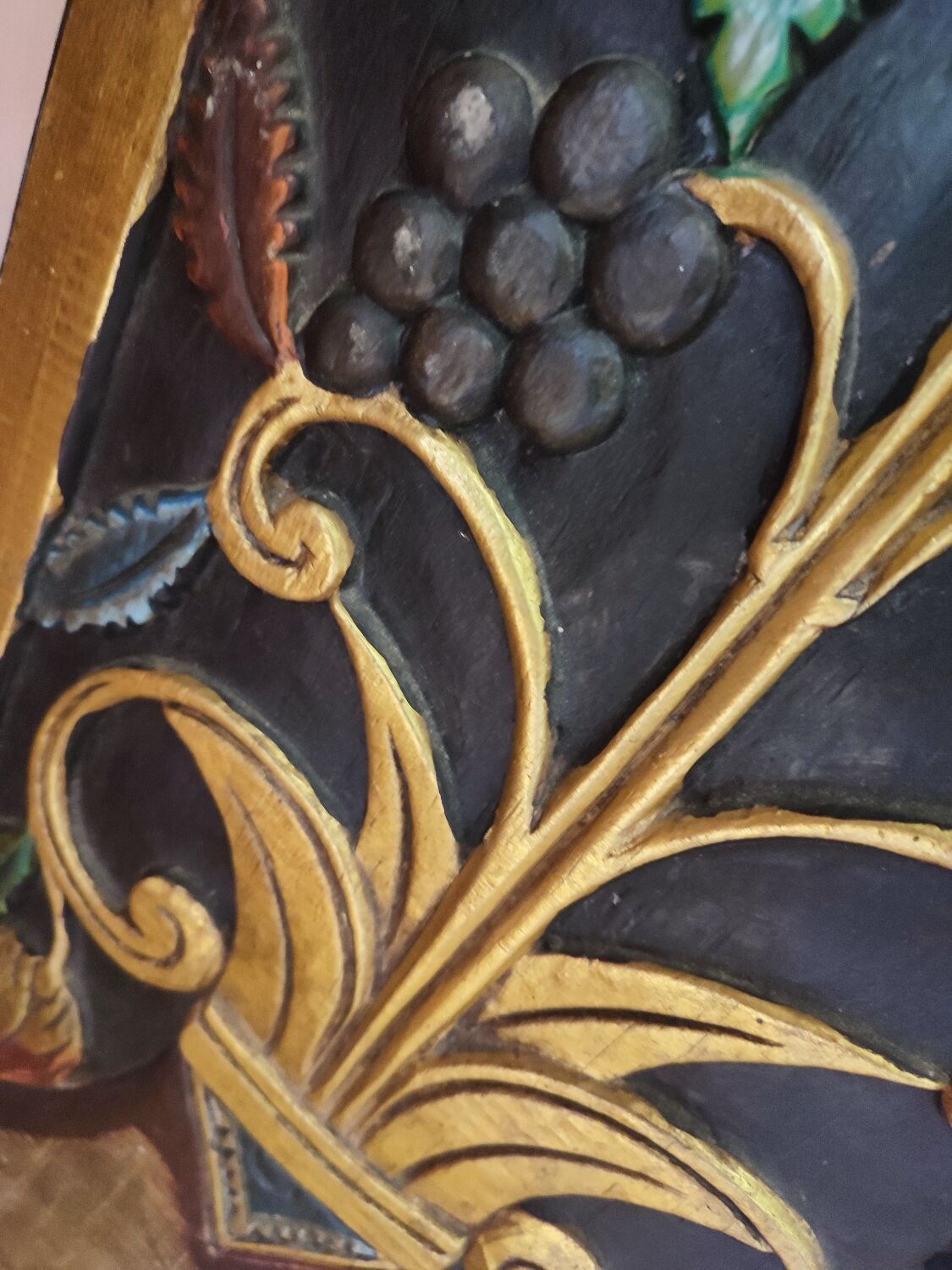 Antique carved wooden panel