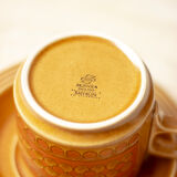 6 cups with sub-cups - vintage pattern - Hornsea England model Saffron