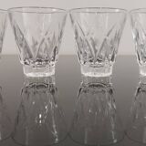 Set de 4 verres digestifs en cristal ciselé vintage Shell