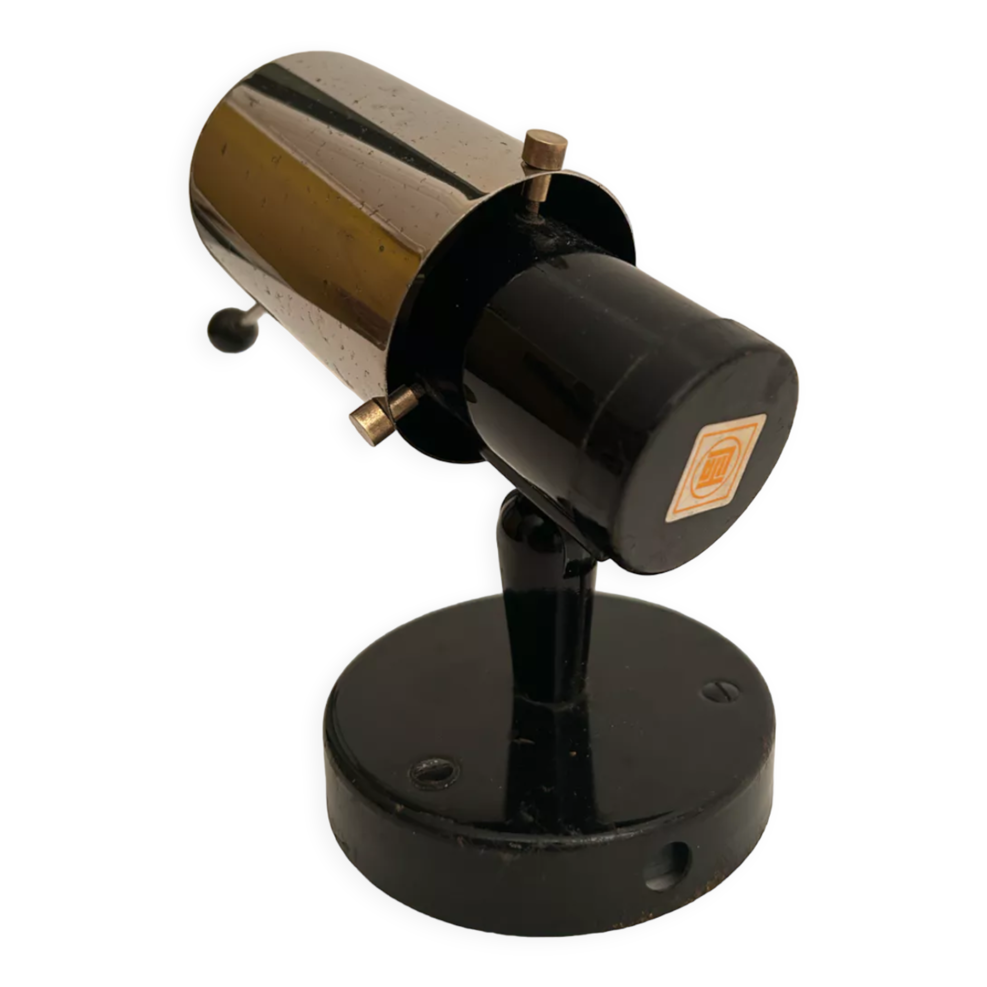 Vintage Zodiac wall lamp by Jacques Biny, chrome and black, Lita 1950