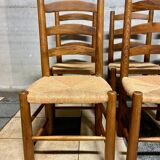Set of 6 vintage brutalist chairs