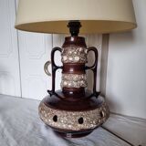 French ceramic lamp from the 70s with the "Fat Lava" technique and